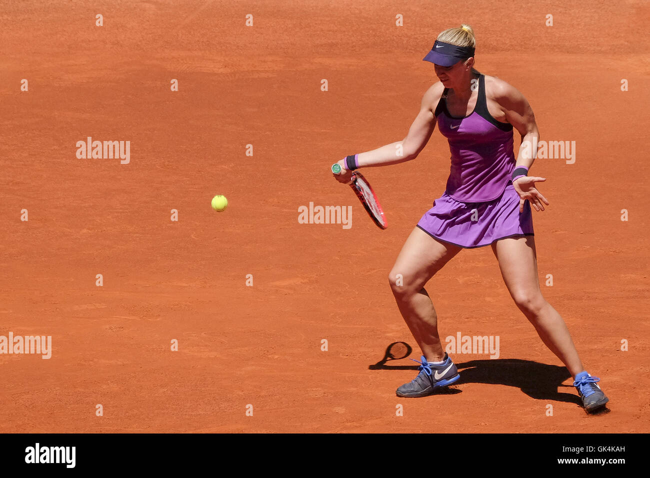 Sabine Lisicki of Germany in action against Carla Suarez of Spain on