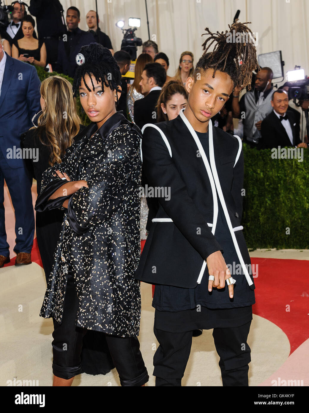 Willow smith and jaden smith at the met gala hi-res stock