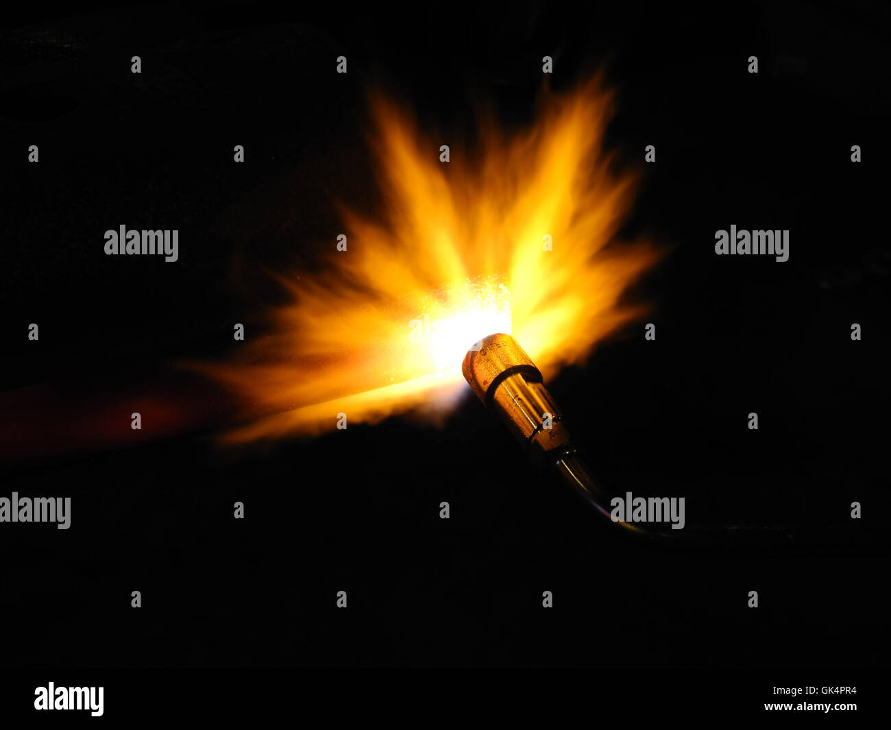 Burning A Sheet Pile Stock Photo Alamy