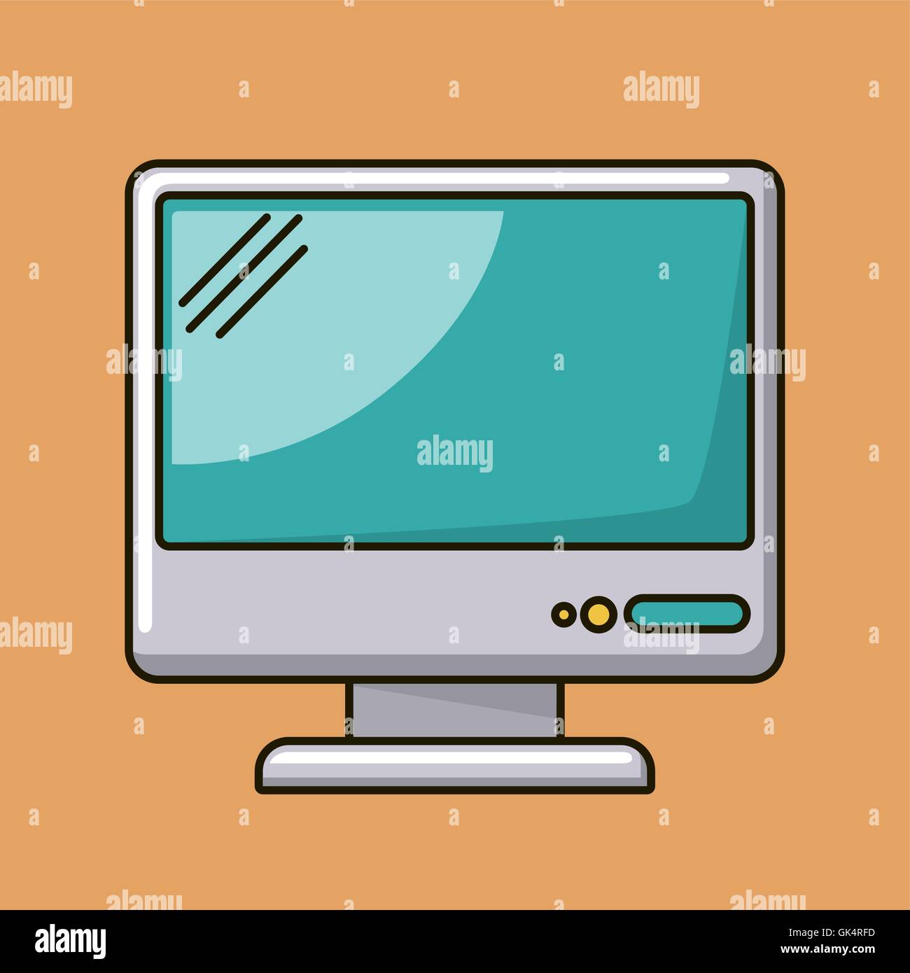 computer desktop isolated icon Stock Vector Image & Art - Alamy