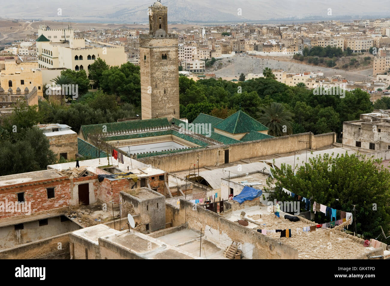Morocco tower rooftops in fes hi-res stock photography and images - Alamy