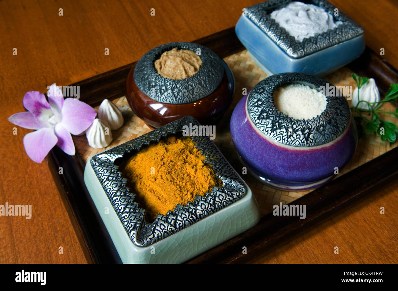 2007, Bangkok, Thailand --- Bath Salts at the Oriental Hotel Spa ...