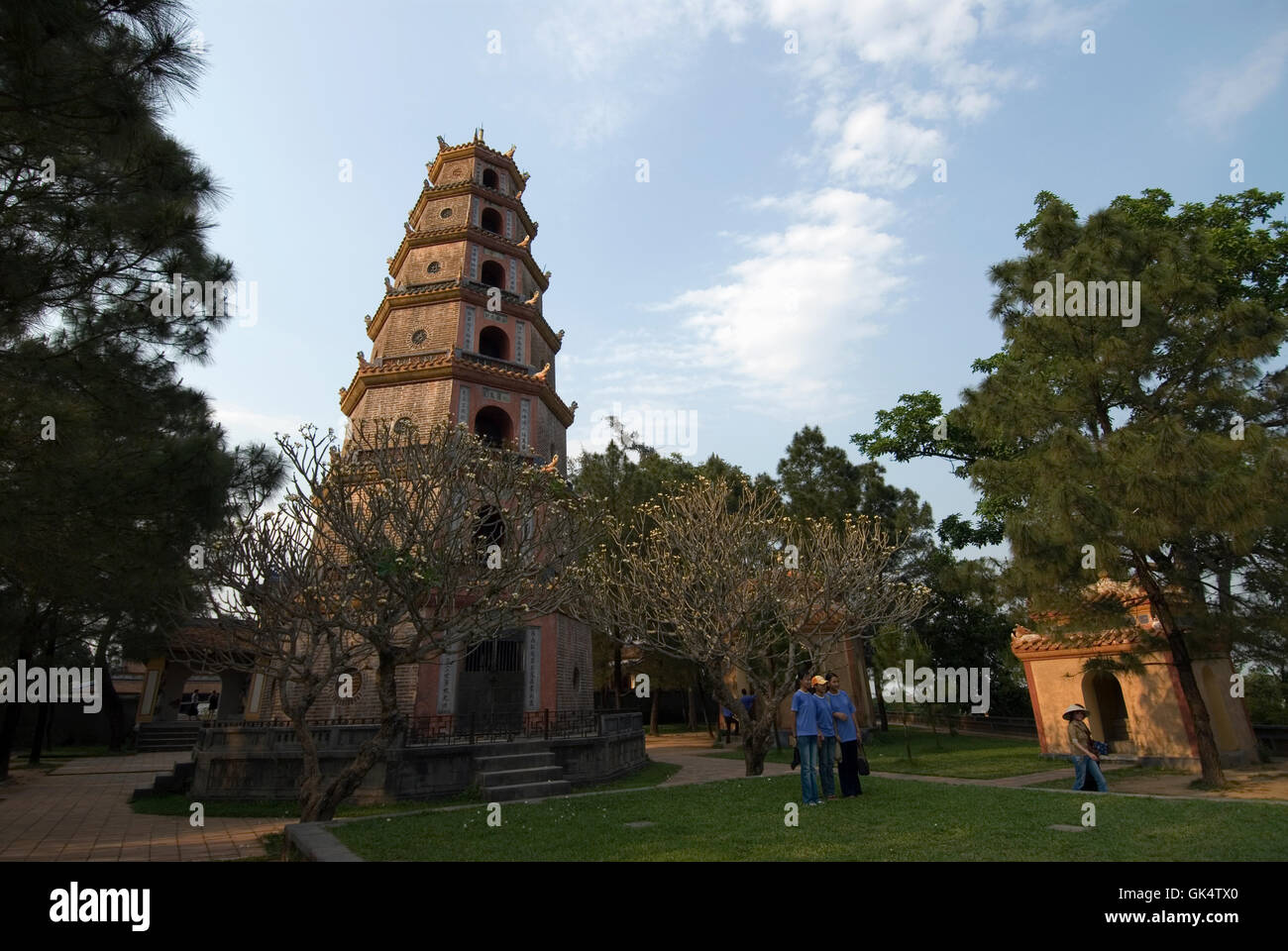 26 Mar 2007, Hue, Vietnam --- Tourists Visiting the Thein Mu Pagoda --- Image by © Jeremy Horner Stock Photo