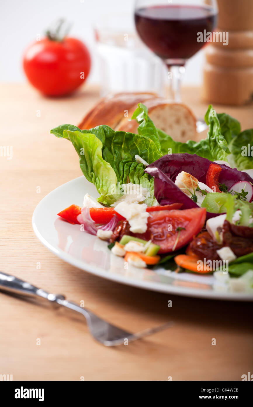 detail of fresh mixed salad Stock Photo