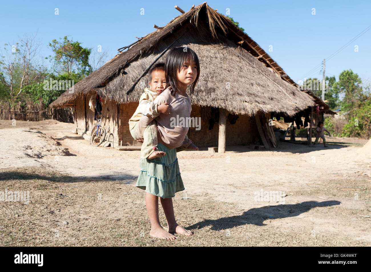 children in poverty Stock Photo