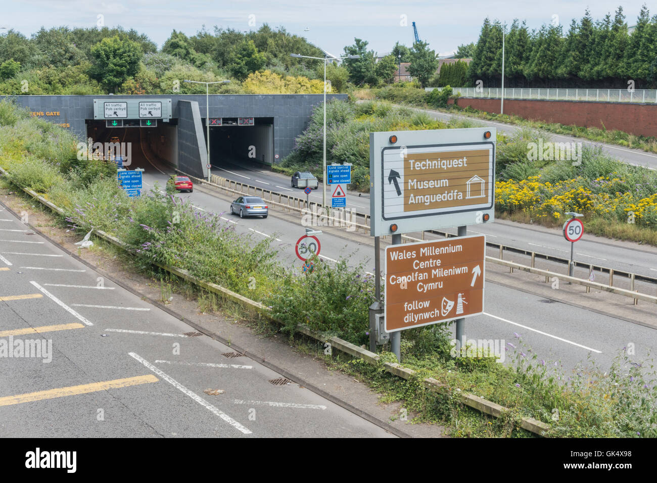 The Queensgate tunnels in Cardiff Bay Stock Photo Alamy
