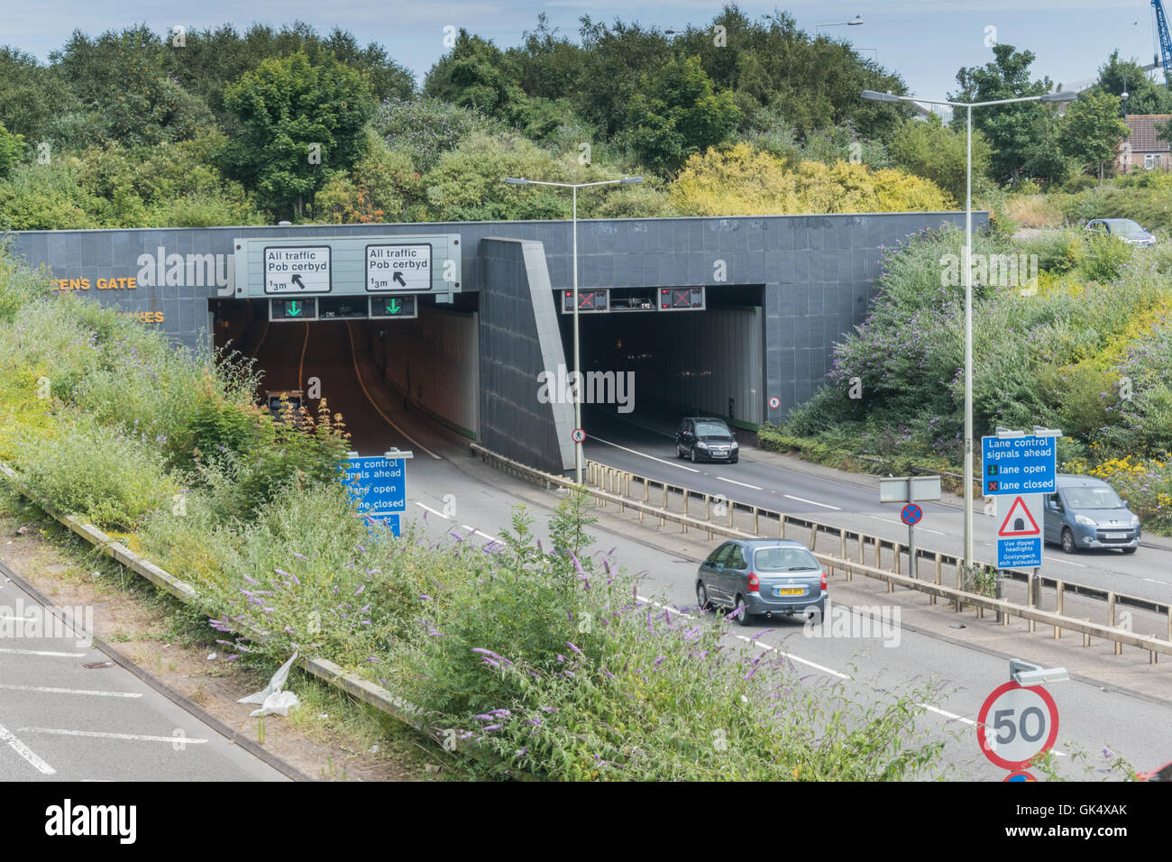 The Queensgate tunnels in Cardiff Bay Stock Photo Alamy