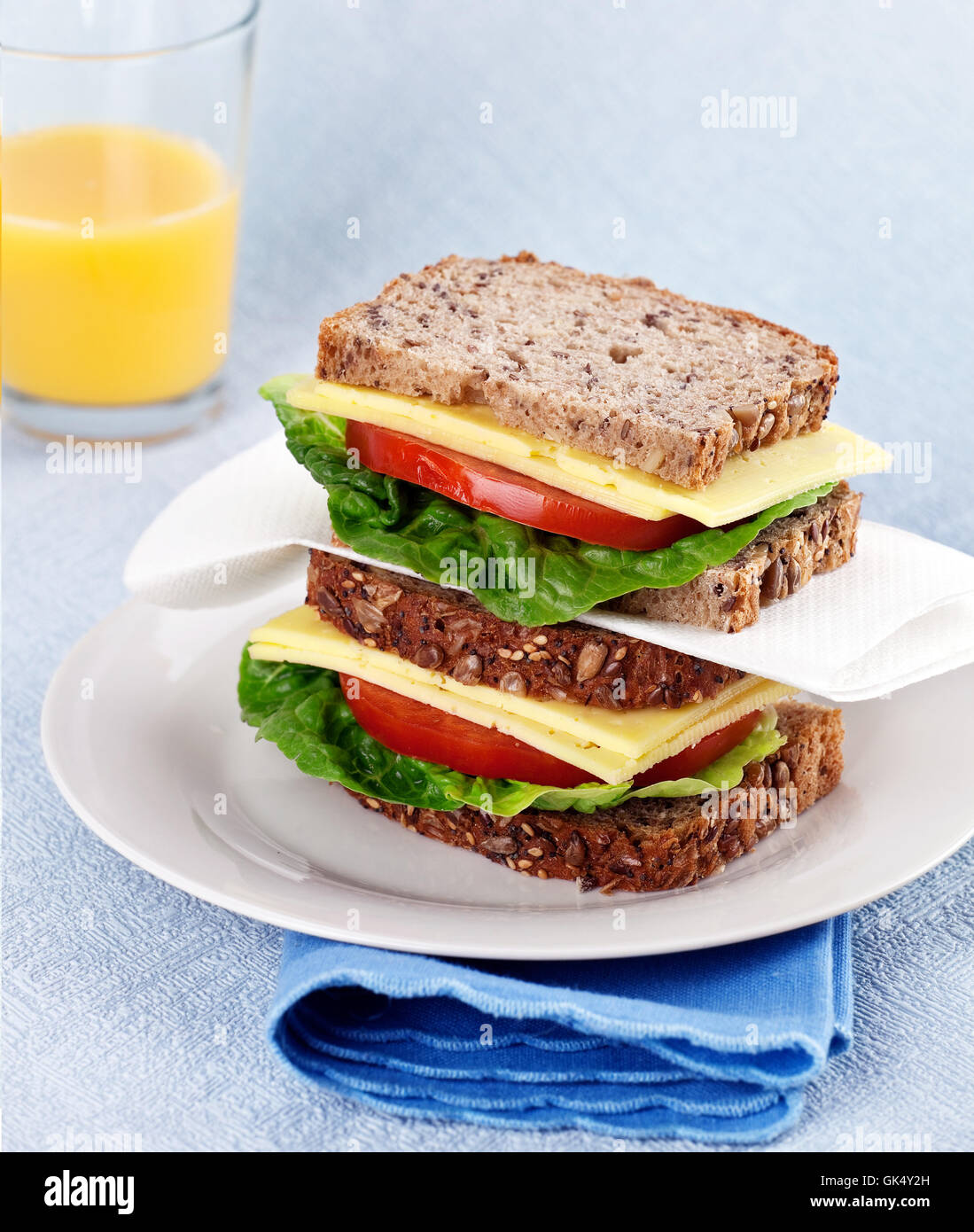 bread cheese sandwich Stock Photo