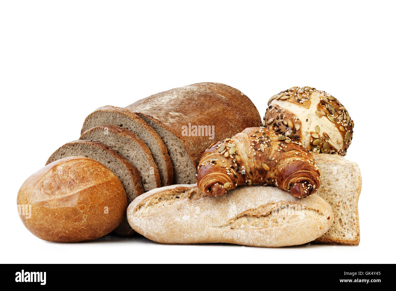 bread bun baked Stock Photo