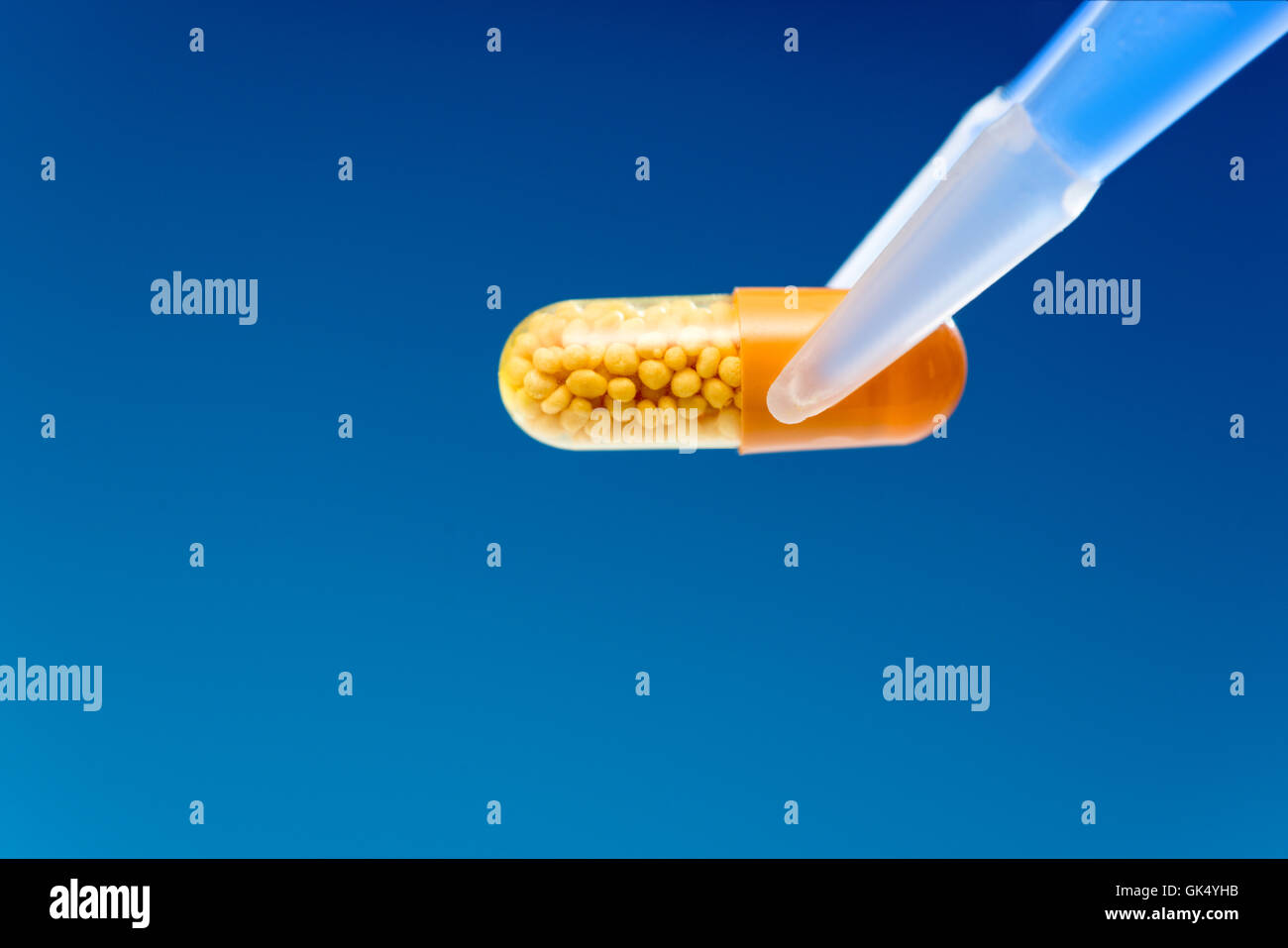 capsule medicament in tweezers Stock Photo