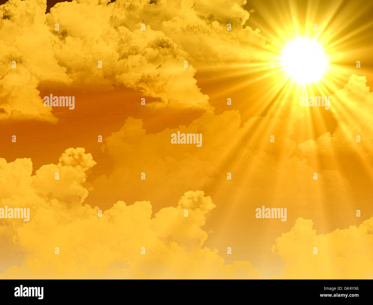 warm sun rays Stock Photo