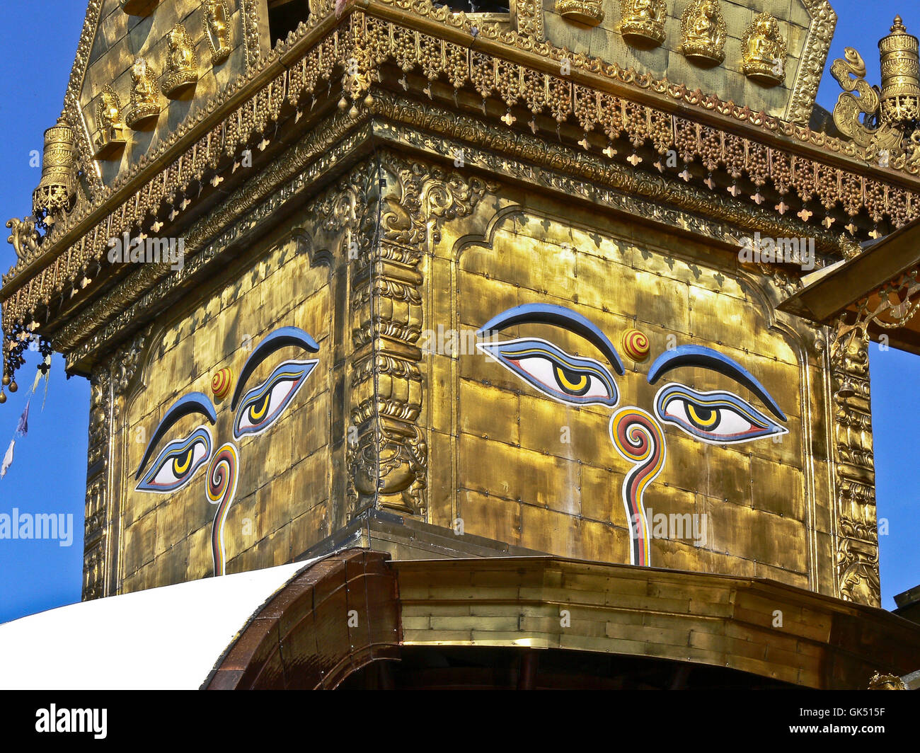 nepal temple with eye Stock Photo
