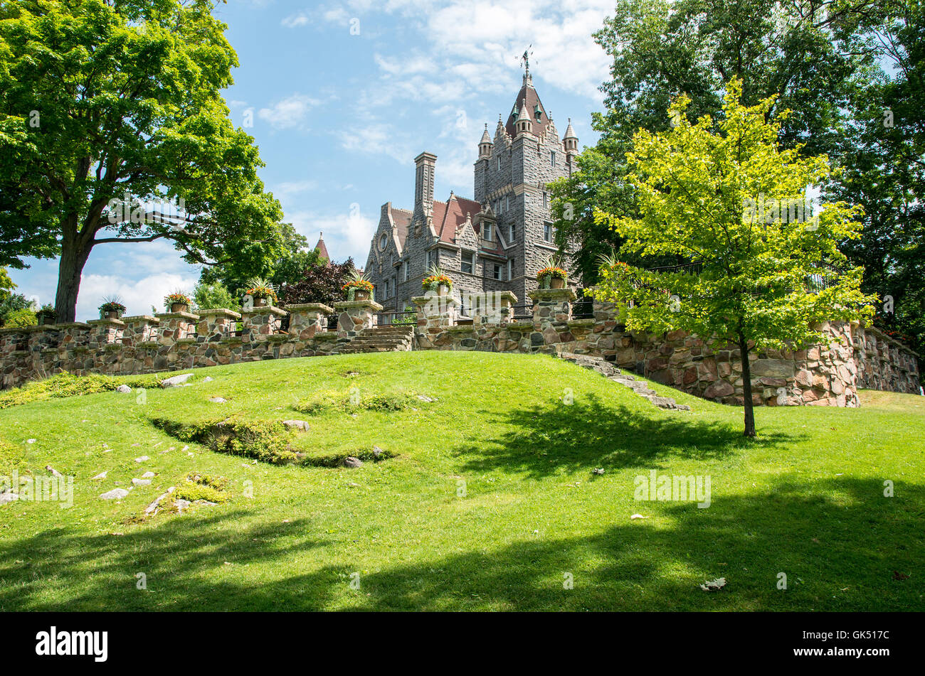 Boldt Castle on Heart Island in the St Lawrence River Stock Photo