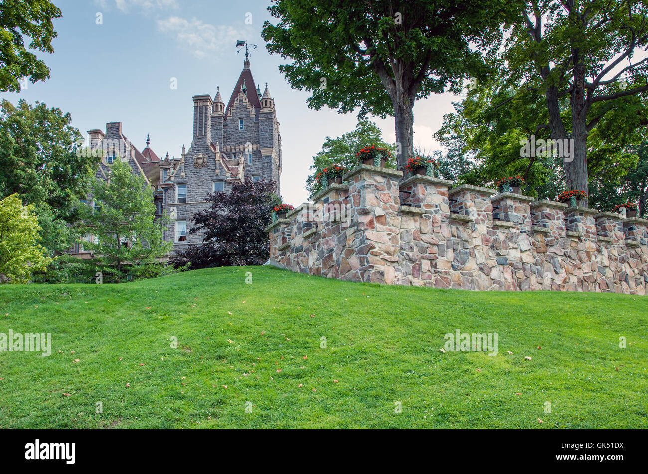 Boldt Castle on Heart Island in the St Lawrence River Stock Photo