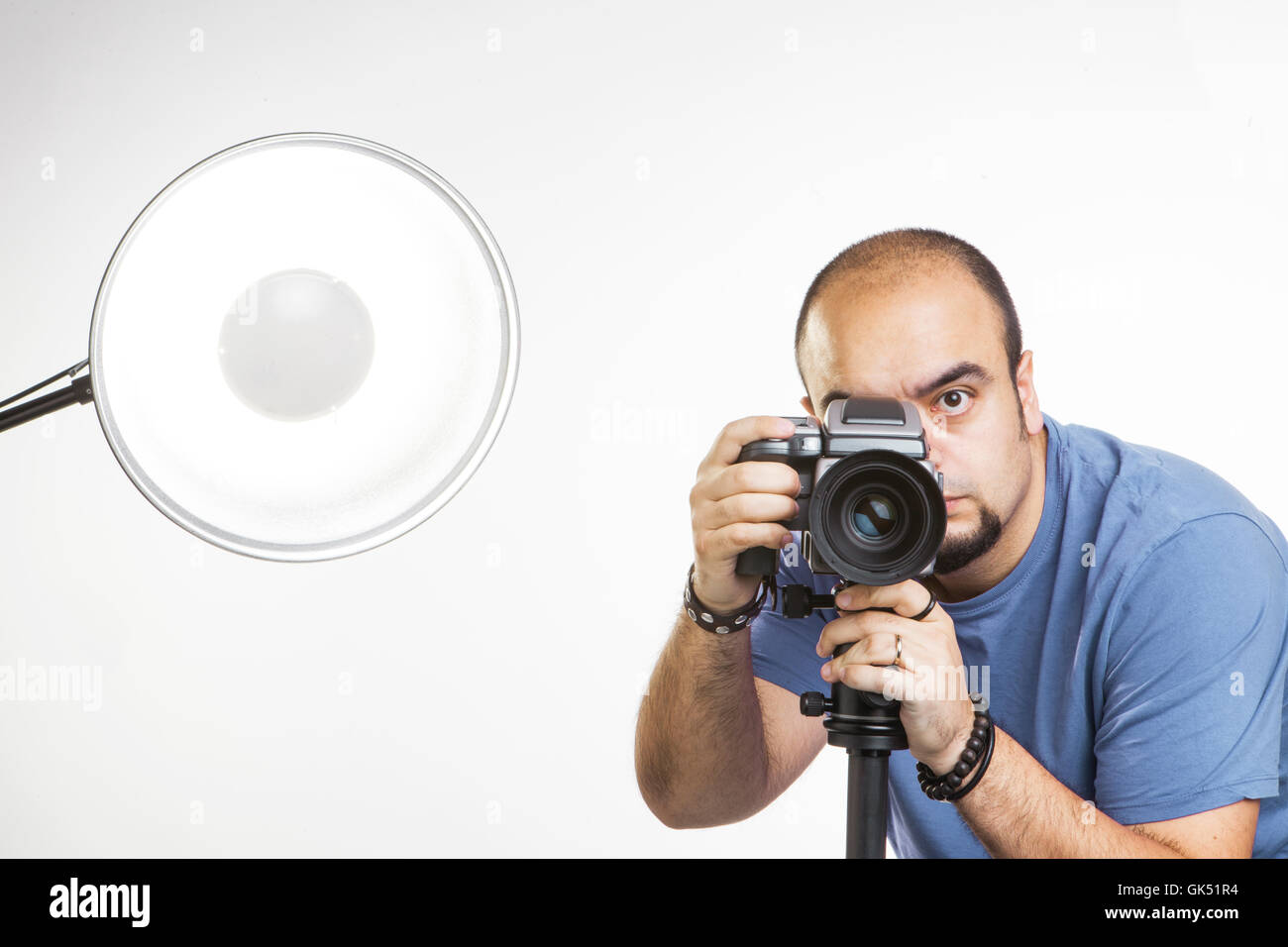 professional photographer with photographic equipment Stock Photo Alamy