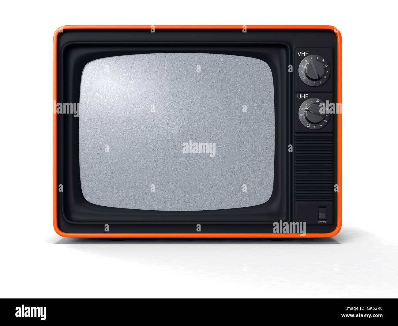 tv retro orange 3d Stock Photo
