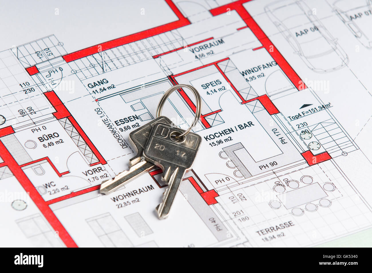 House Plan With Key Stock Photo Alamy House Plan With Key Stock Photo Alamy