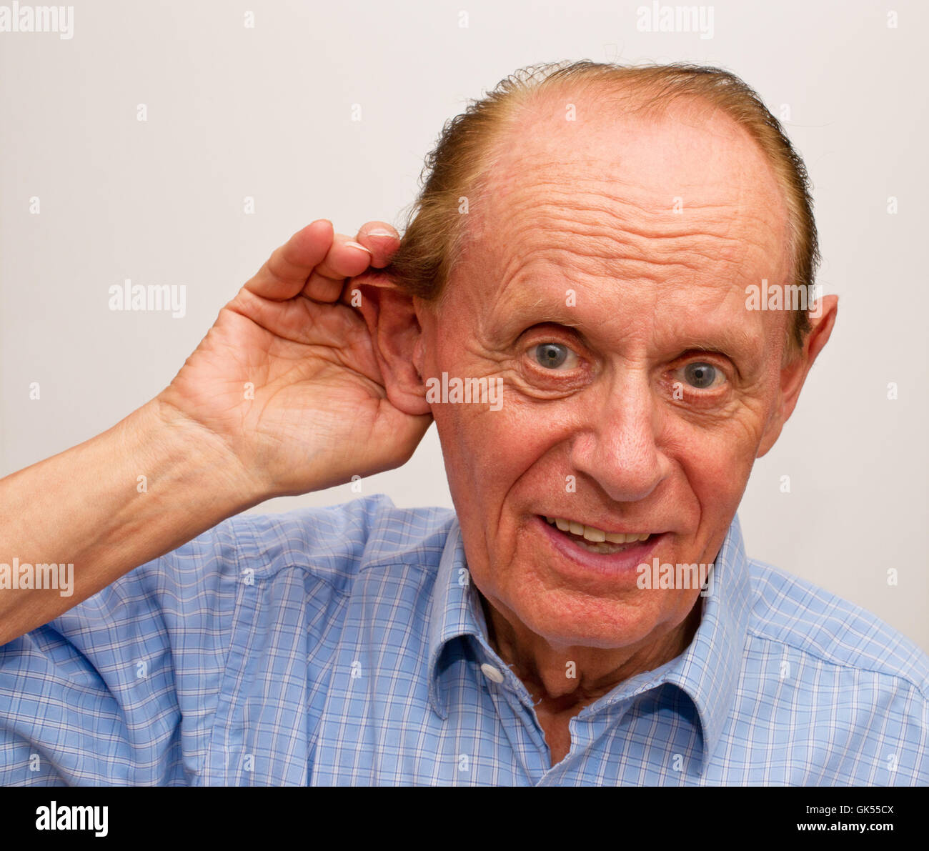 hard of hearing man Stock Photo Alamy