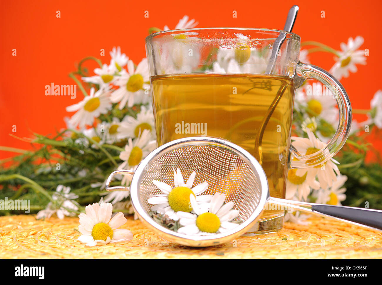 orange tea camomile Stock Photo