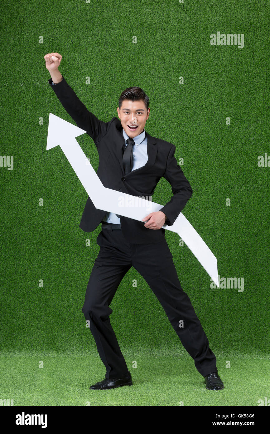 Grassland creative business man Stock Photo