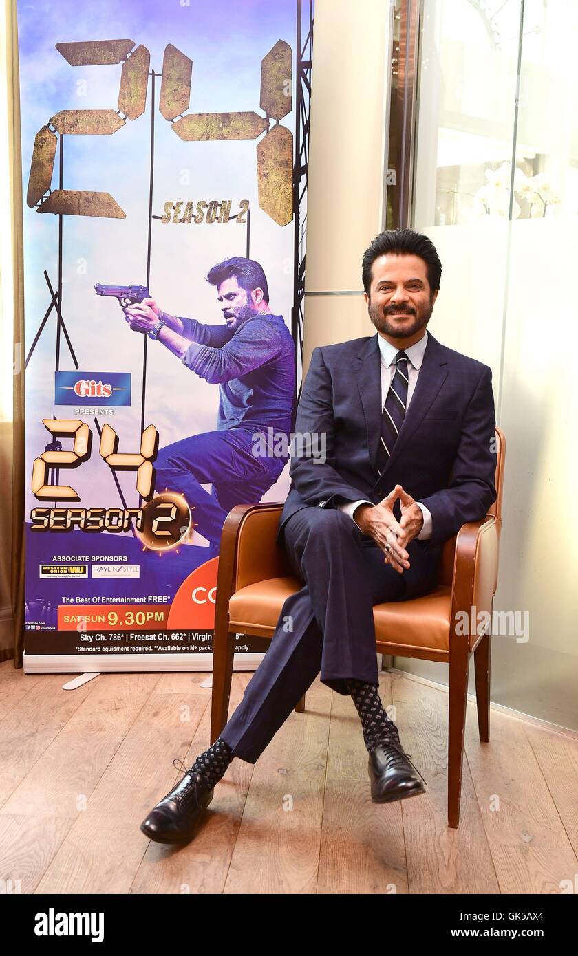 Anil Kapoor before a press conference to promote the new series of 24 for the Colors TV channel, at the Montcalm hotel in London. Stock Photo