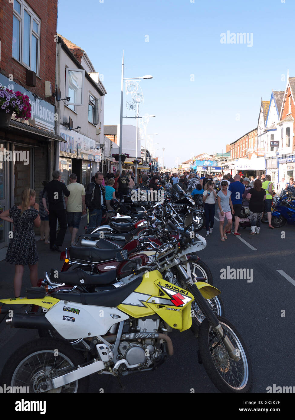 Bikes on display in the High Street Mablethorpe during the annual bike