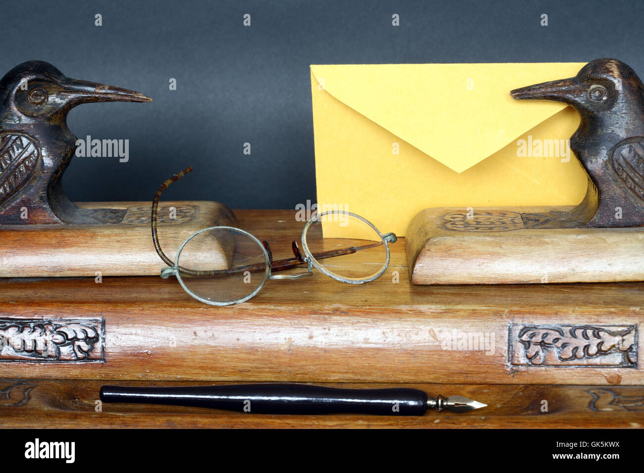 Vintage Desk Set Stock Photo Alamy