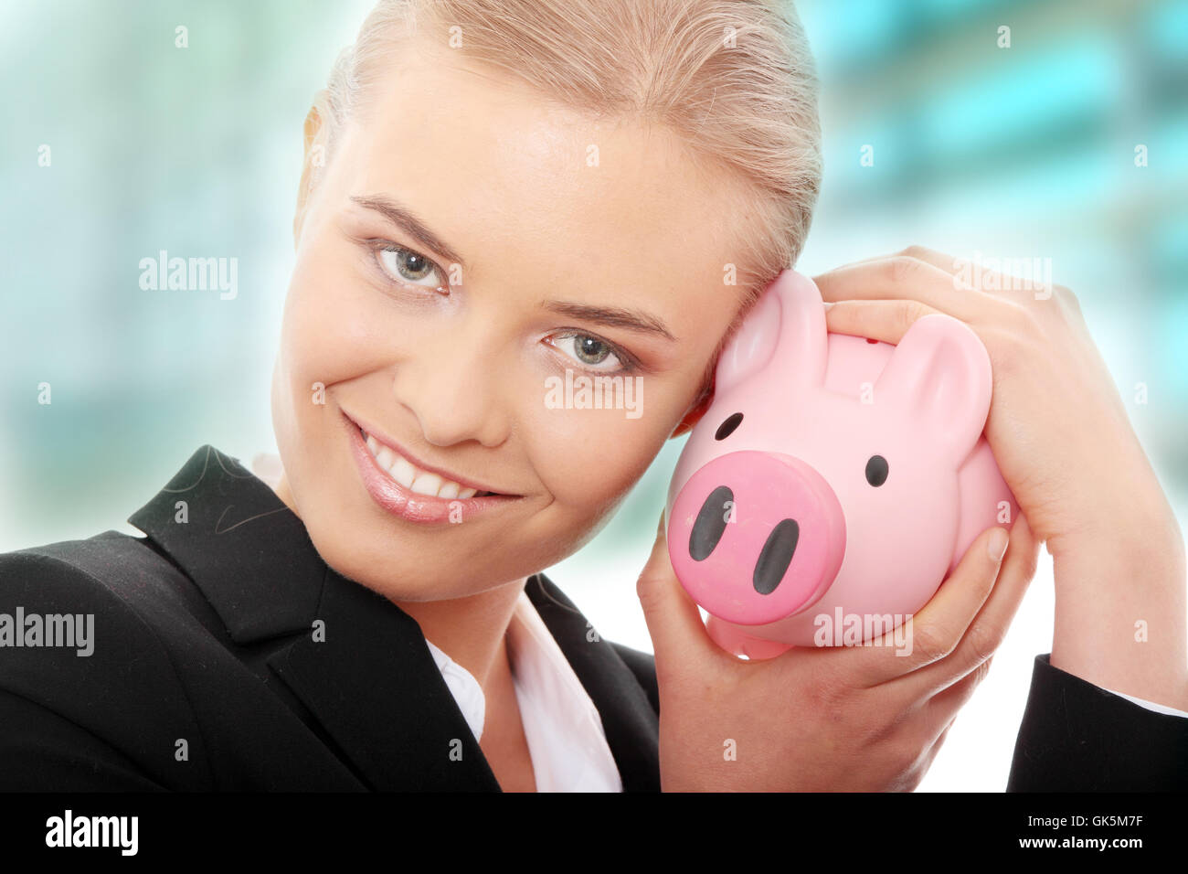 woman bank lending institution Stock Photo - Alamy