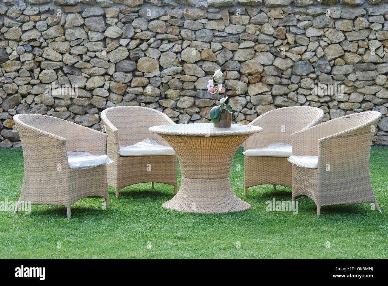 furniture garden rattan Stock Photo