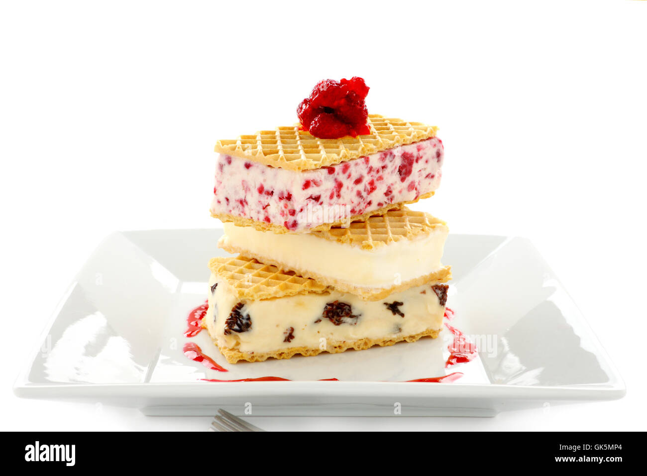 cone raspberry wafers Stock Photo Alamy