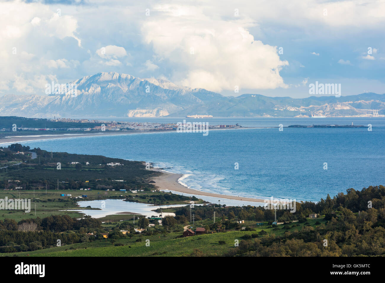 Straits of Gibraltar, Tarifa, Costa de la Luz, Cadiz, Andalusia, Spain, Southern Europe. Stock Photo