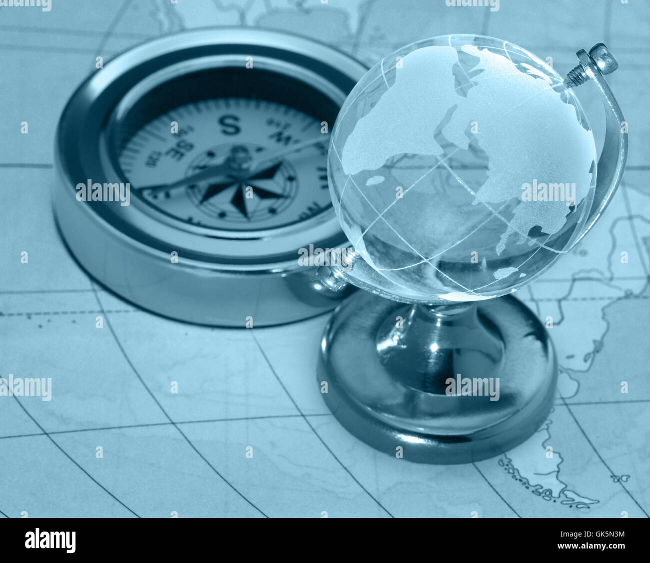 Compass and globe Stock Photo Alamy