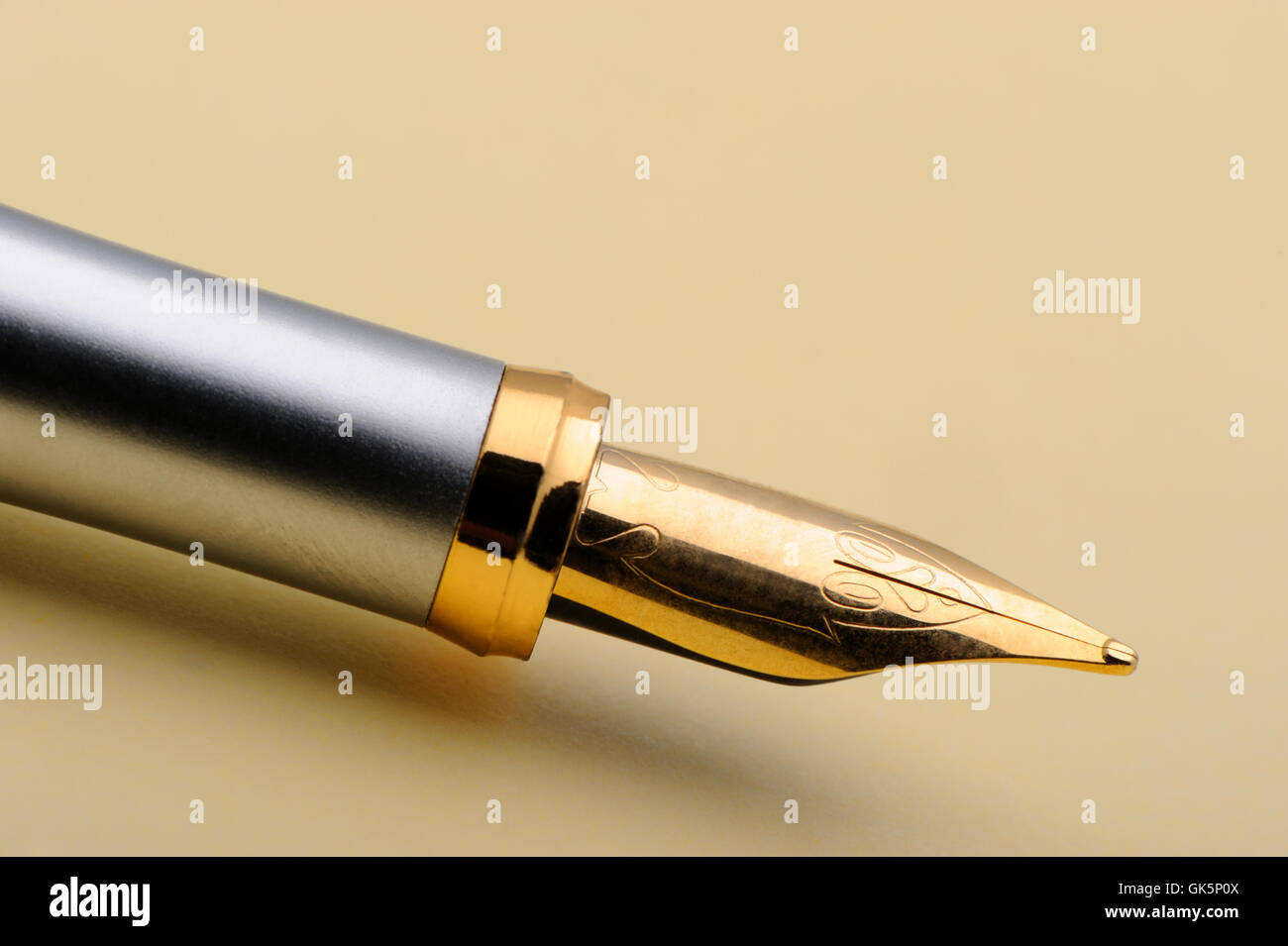 Gold fountain pen closeup Stock Photo Alamy