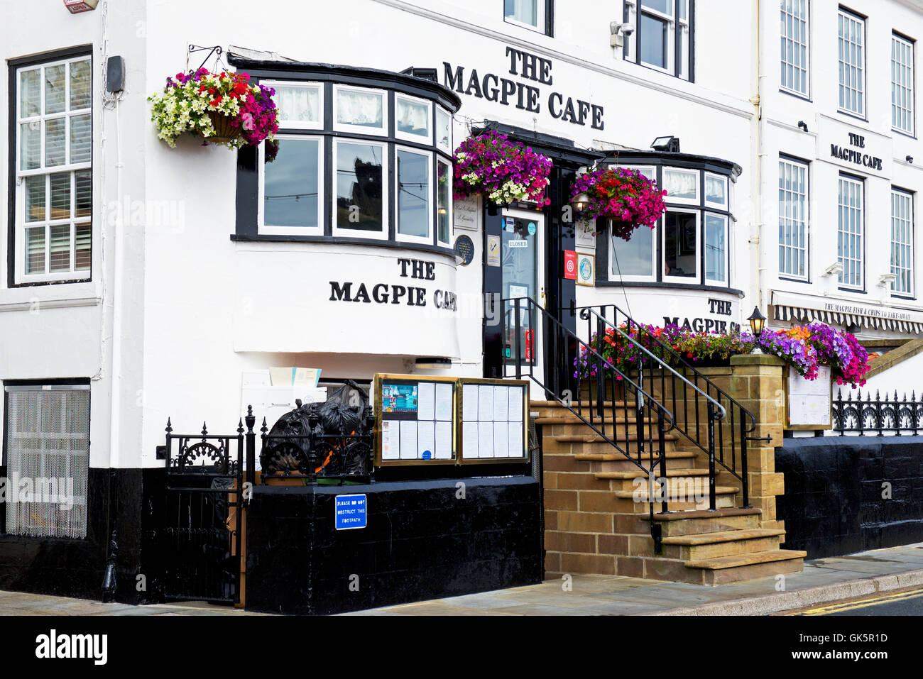 The famous Magpie Cafe, Pier Road, Whitby, North Yorkshire, England UK Stock Photo