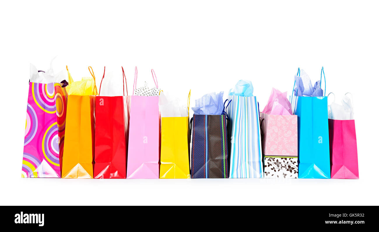 isolated shopping bags Stock Photo