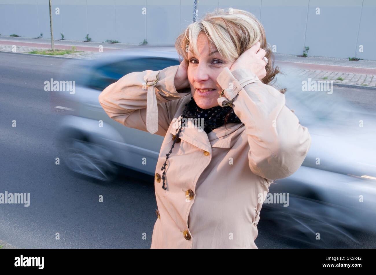 nuisance for traffic noise side Stock Photo