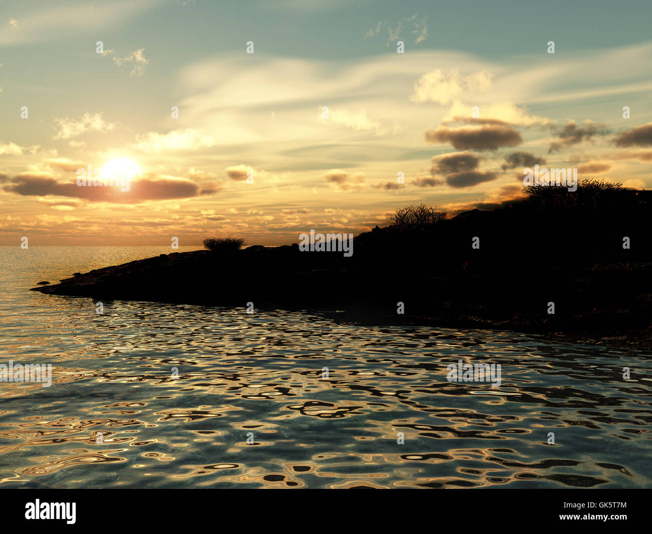 Sunset and ocean Stock Photo - Alamy