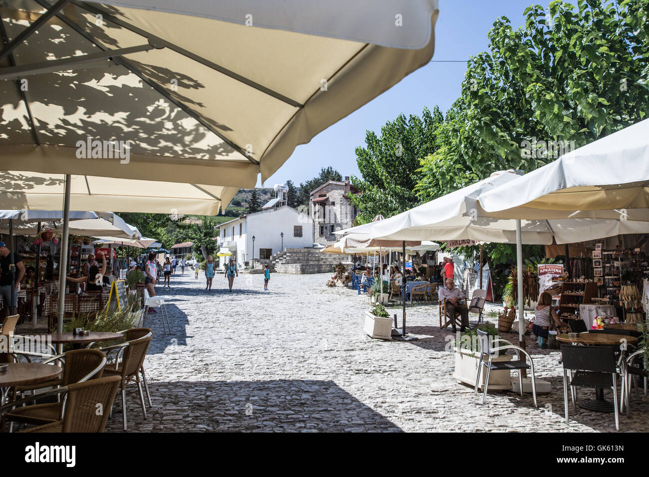 Views of Omodos Village in Cyprus. Stock Photo