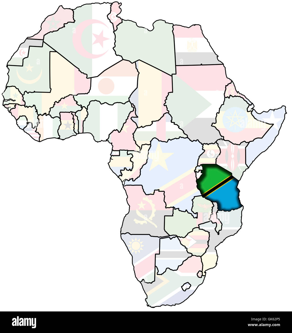 Tanzania flag map hi-res stock photography and images - Alamy