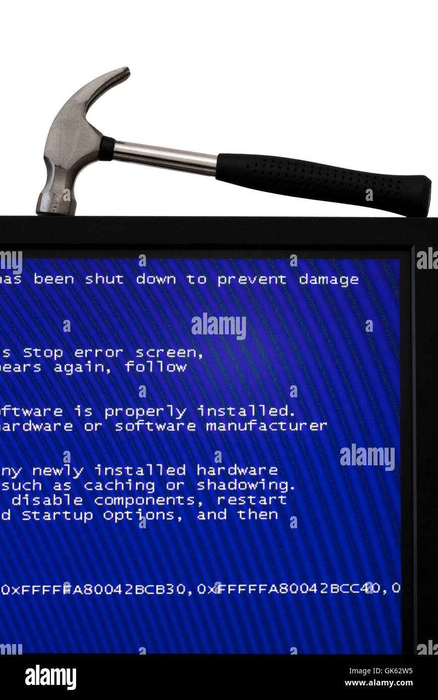 blue death monitor Stock Photo