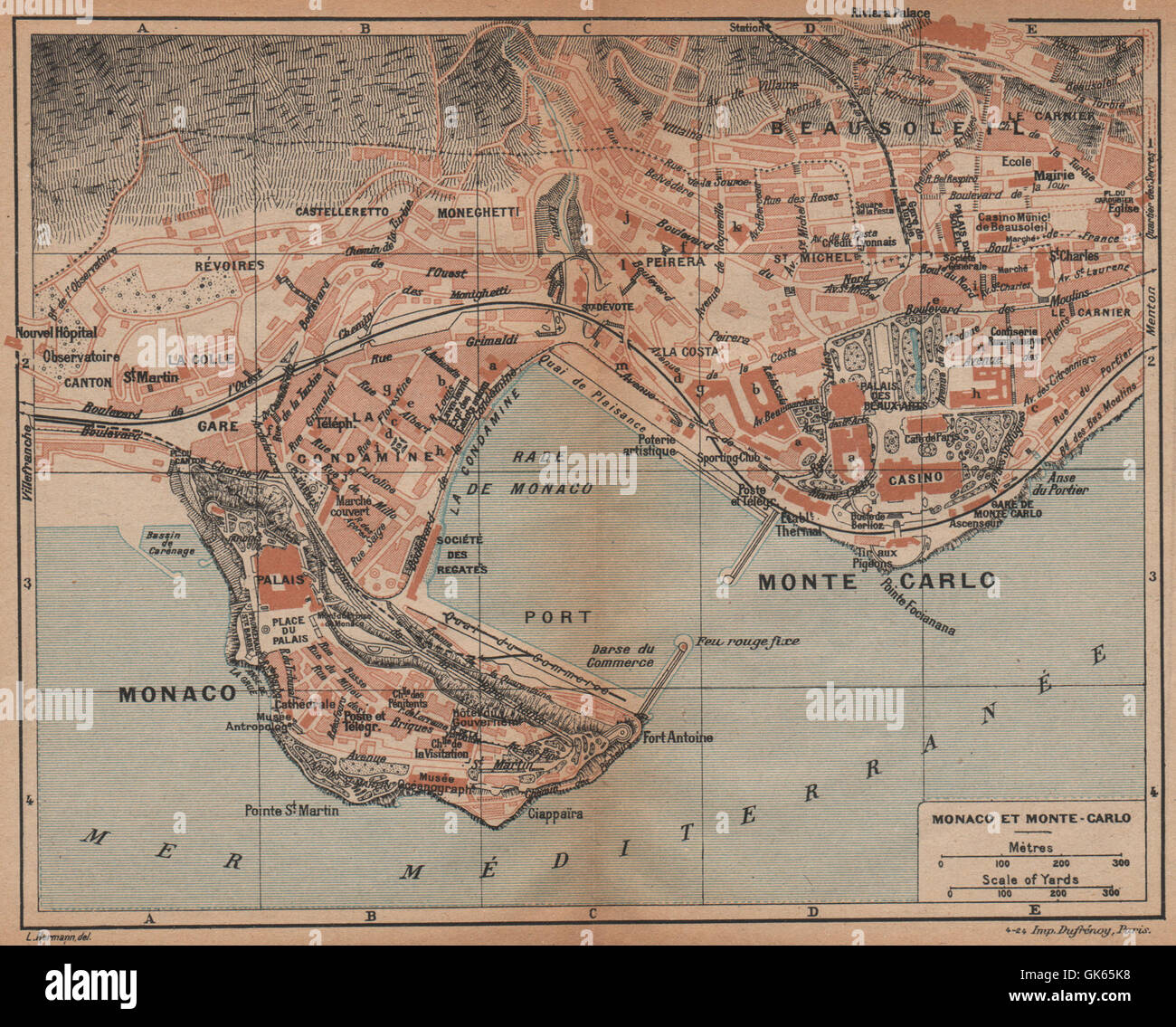 City plan Monaco France