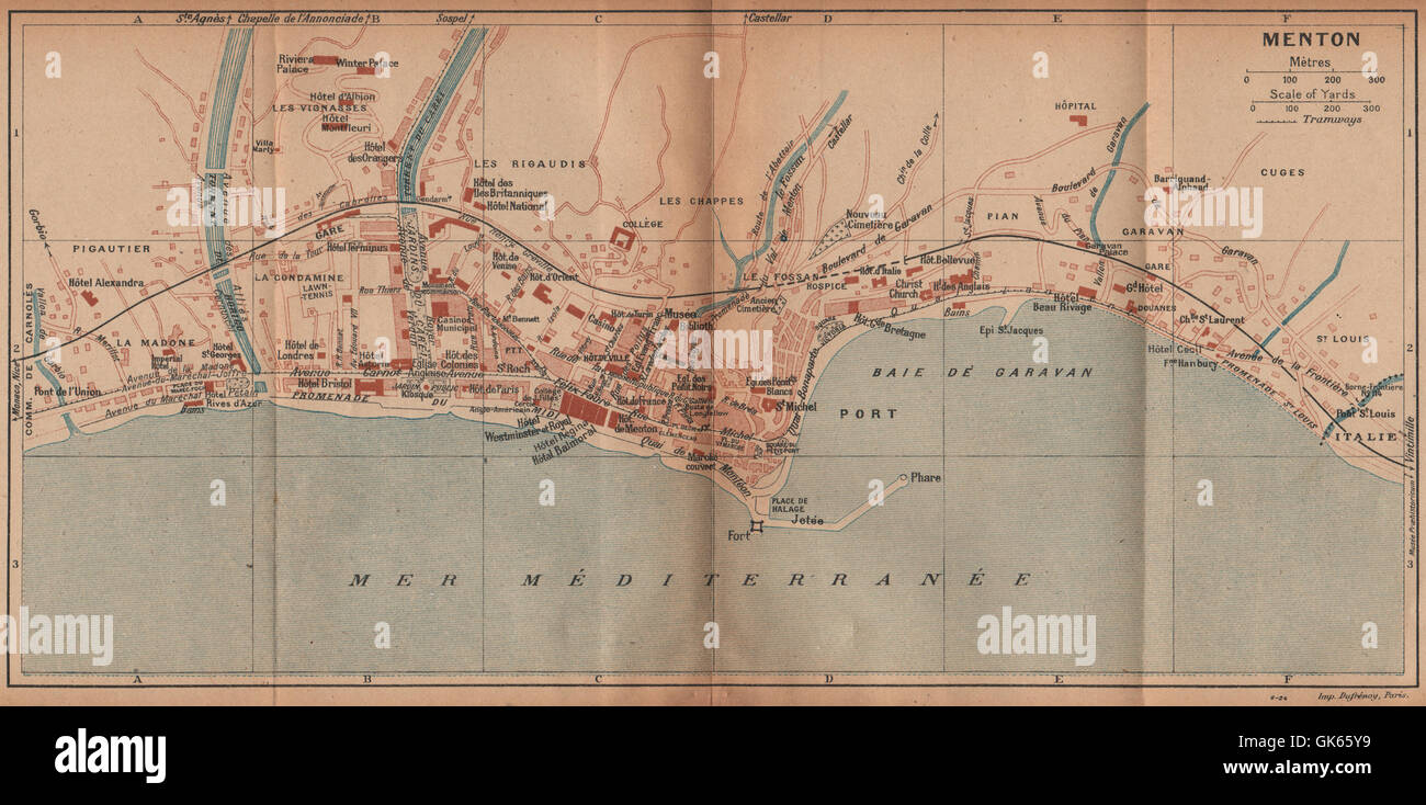 DERBYS Matlock /& Dovedale 1924 old vintage map plan chart