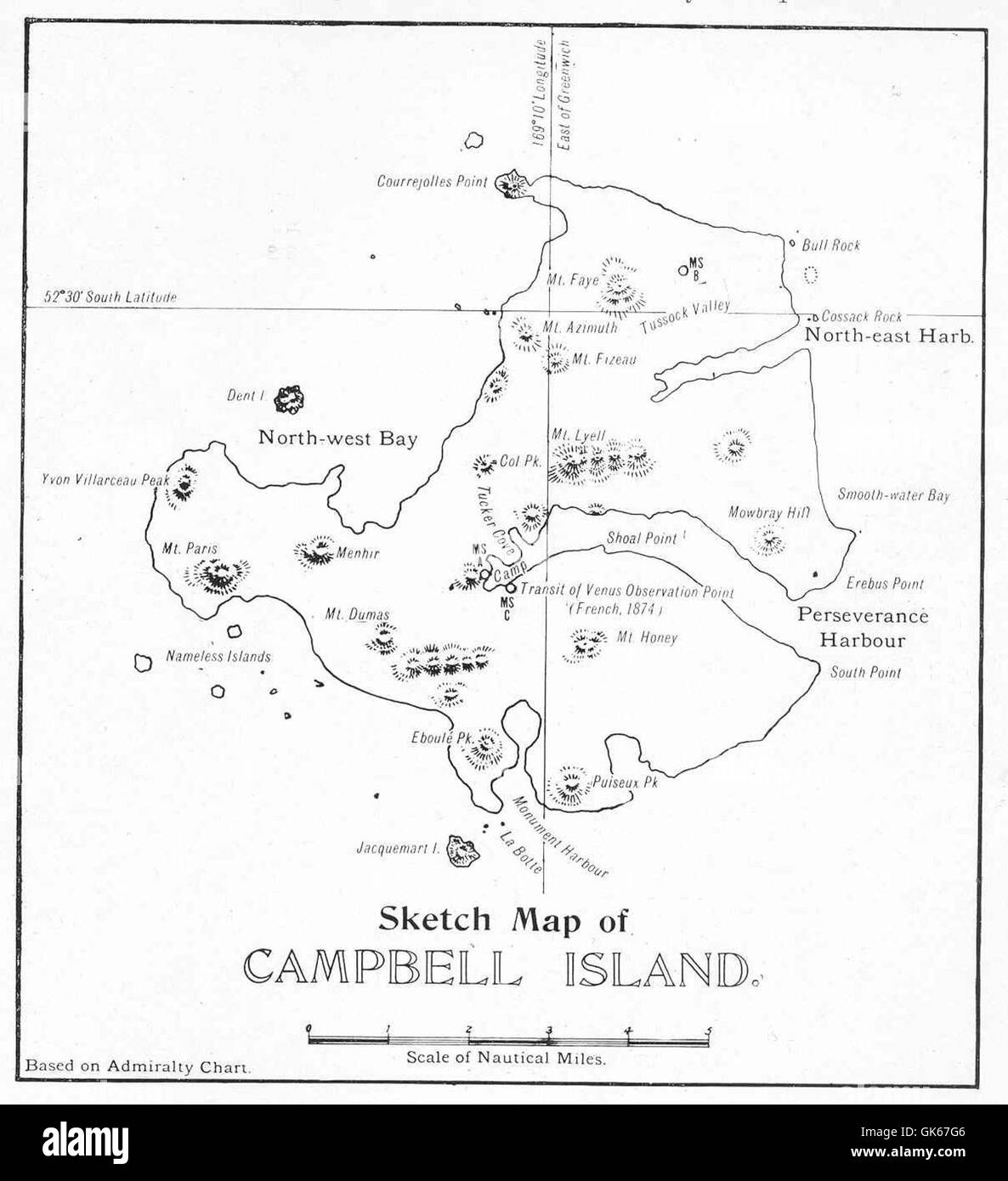50818 Sketch Map Of Campbell Island GK67G6 