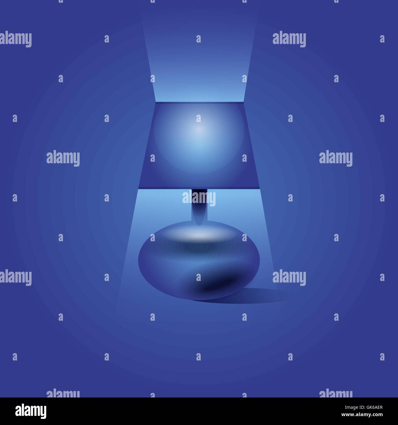 Vector glass lamp illustration, blue light source Stock Vector