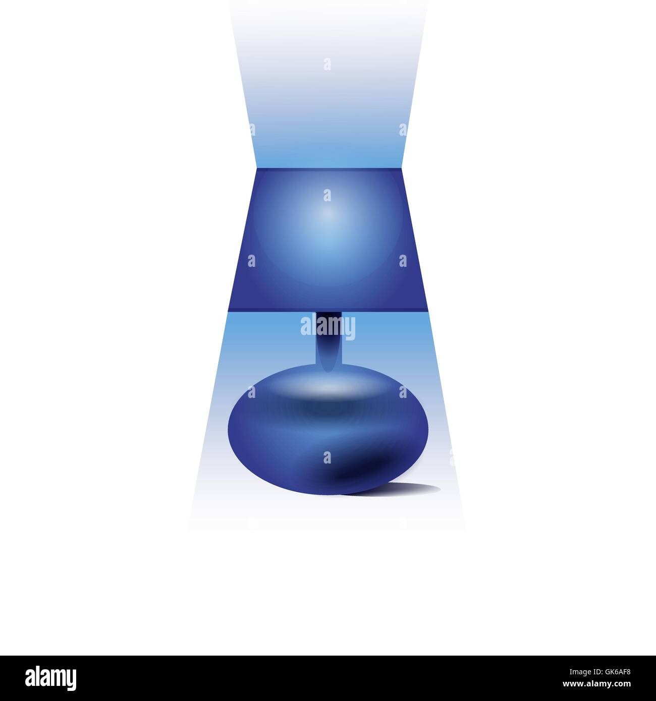 Vector glass lamp illustration, blue light source Stock Vector