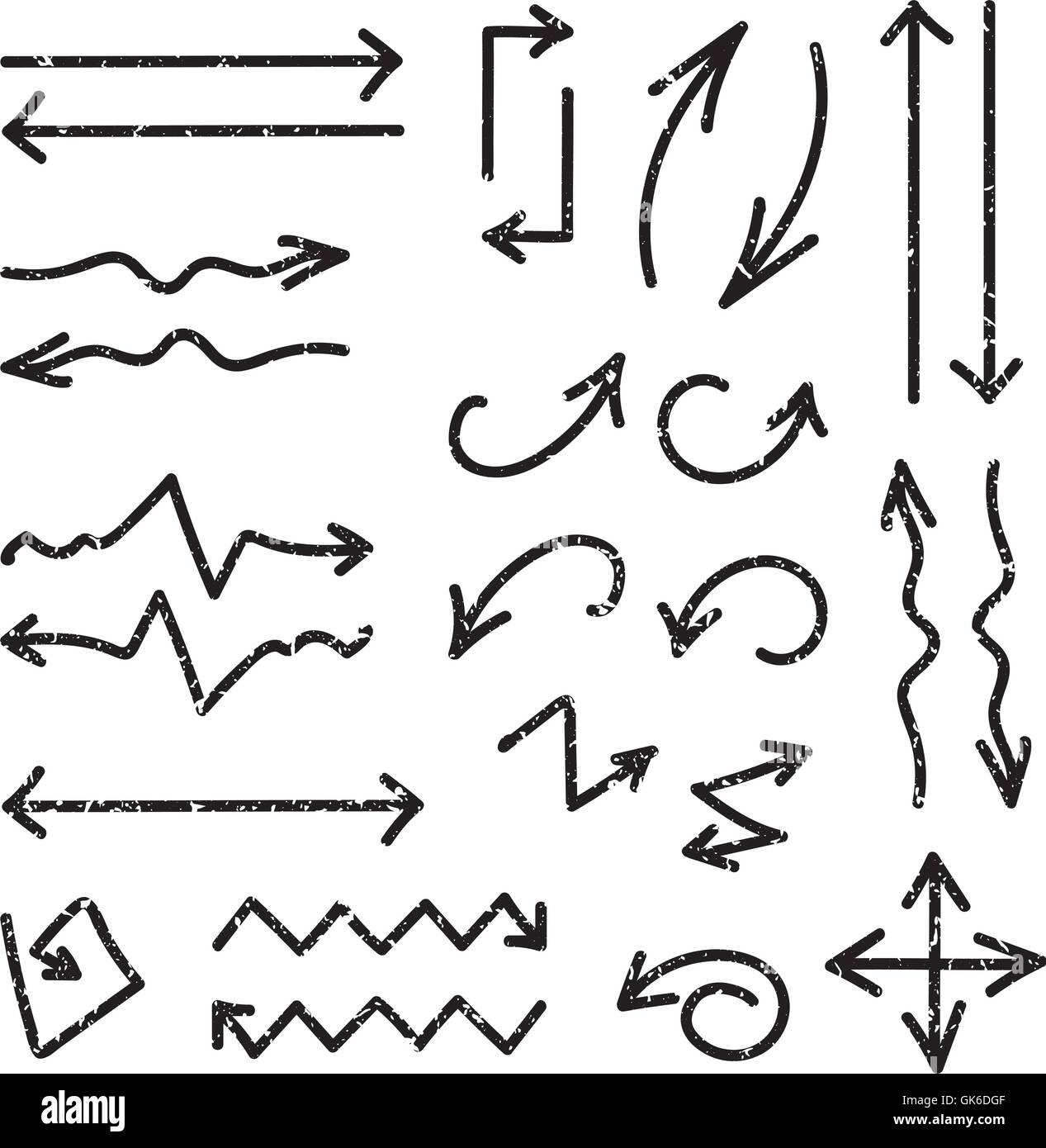 Vector black set of 26 hand drawn arrows in eps Stock Vector Image ...