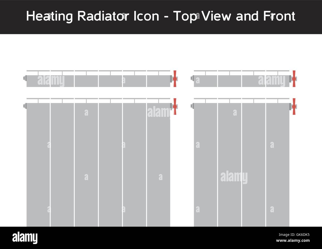 Vector simple icon of heating radiator, top view Stock Vector Image ...