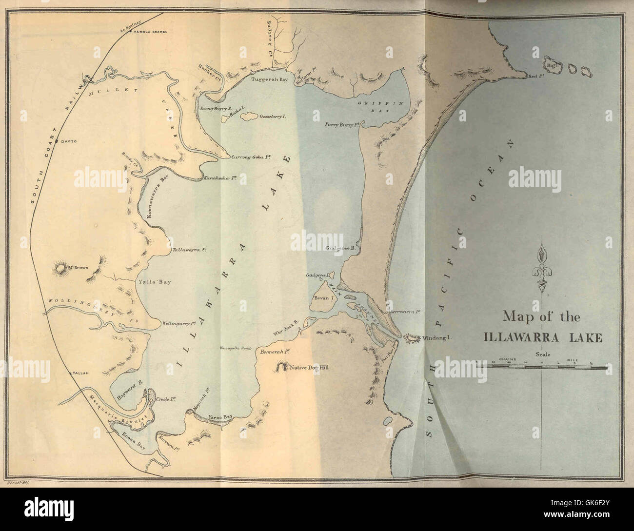 Map Of Lake Illawarra 36615 Map Of The Illawarra Lake Stock Photo - Alamy