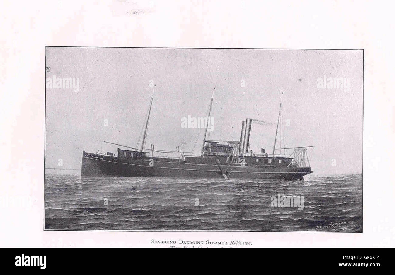 33246 SeaGoing Dredging Steamer Reliance (New York Harbor, 1890 Stock