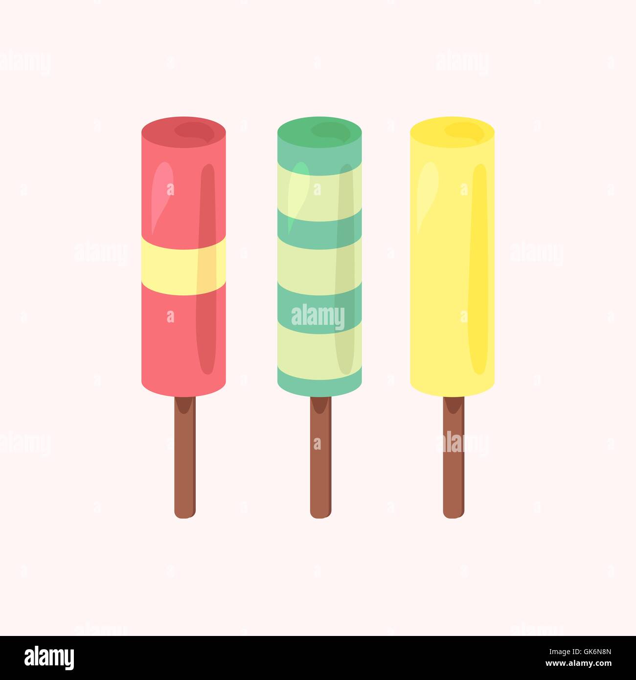 Vector set of ice-creams with three color themes Stock Vector